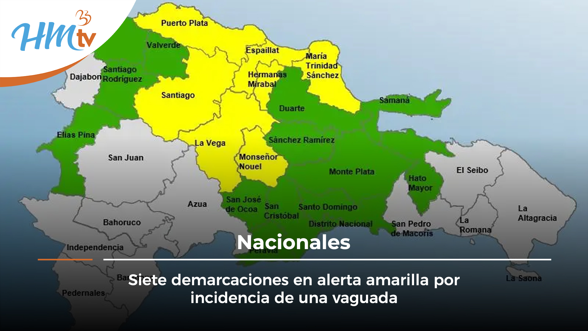 Siete demarcaciones en alerta amarilla por incidencia de una vaguada