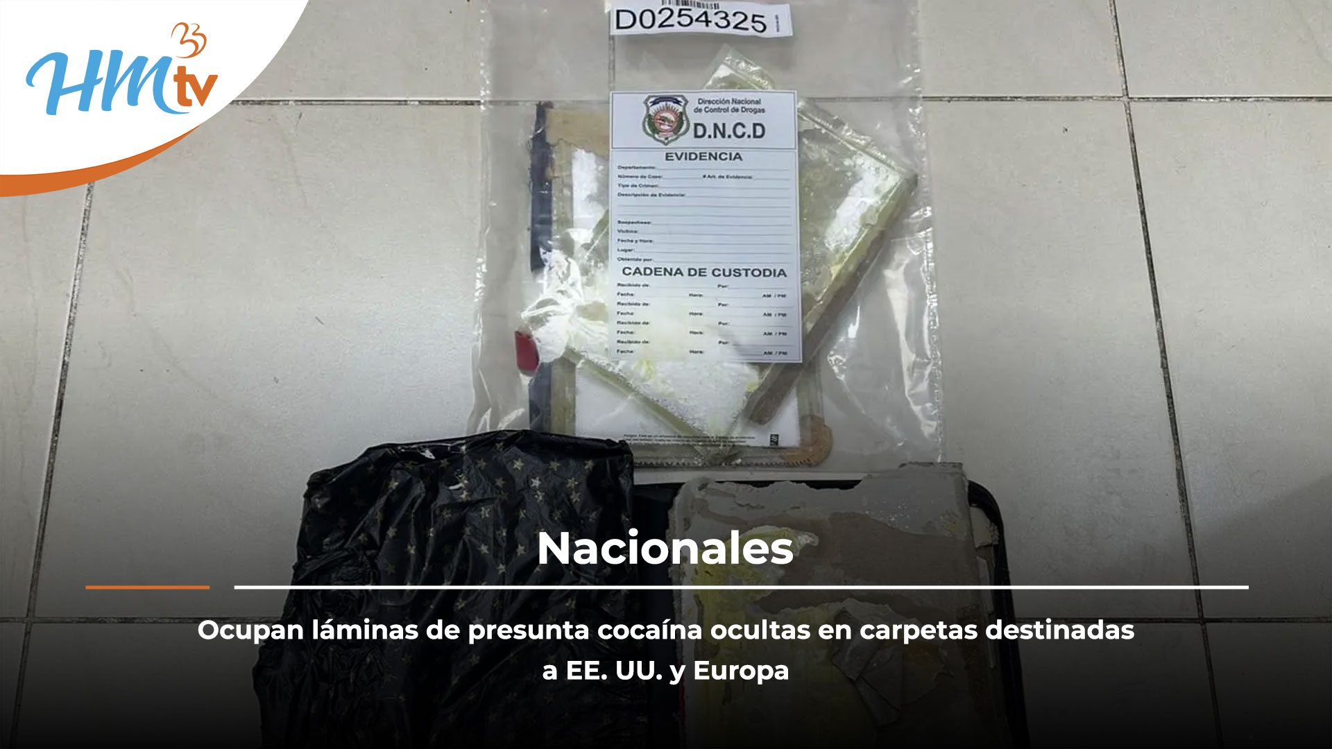 Ocupan láminas de presunta cocaína ocultas en carpetas destinadas a EE. UU. y Europa