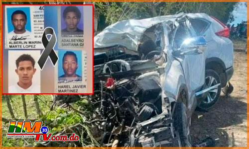 Tragedia en Higüey: Cuatro muertos en choque en carretera Jobo Dulce